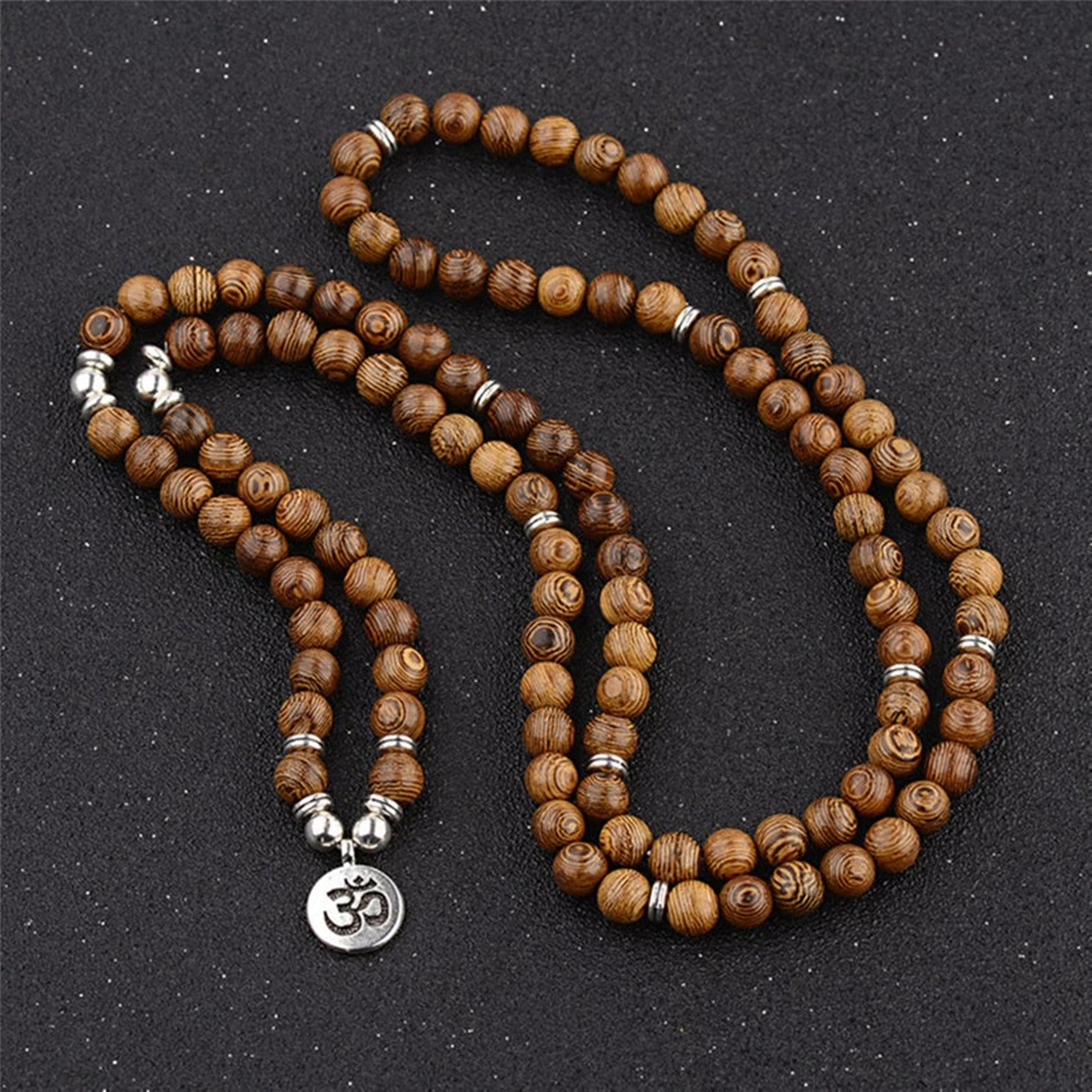 Meditation Wooden Beads Bracelet Spiritual Healing Stone Yoga Bracelet with Lotus Charms Jewelry for Women Men Bracelets