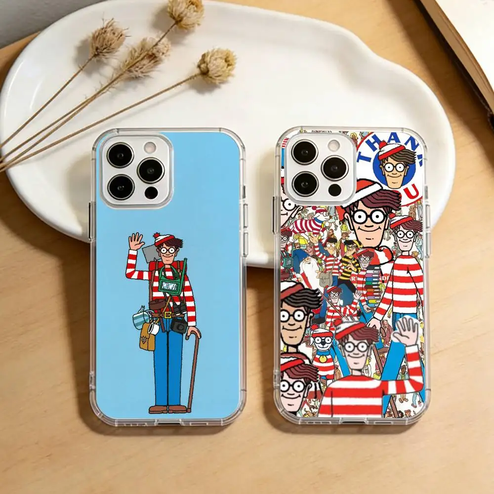 Game Wheres W-WallyS Waldo  Phone Case For iPhone 17 16 15 14 13 12 11 Mini Pro Max Plus Transparent Cover