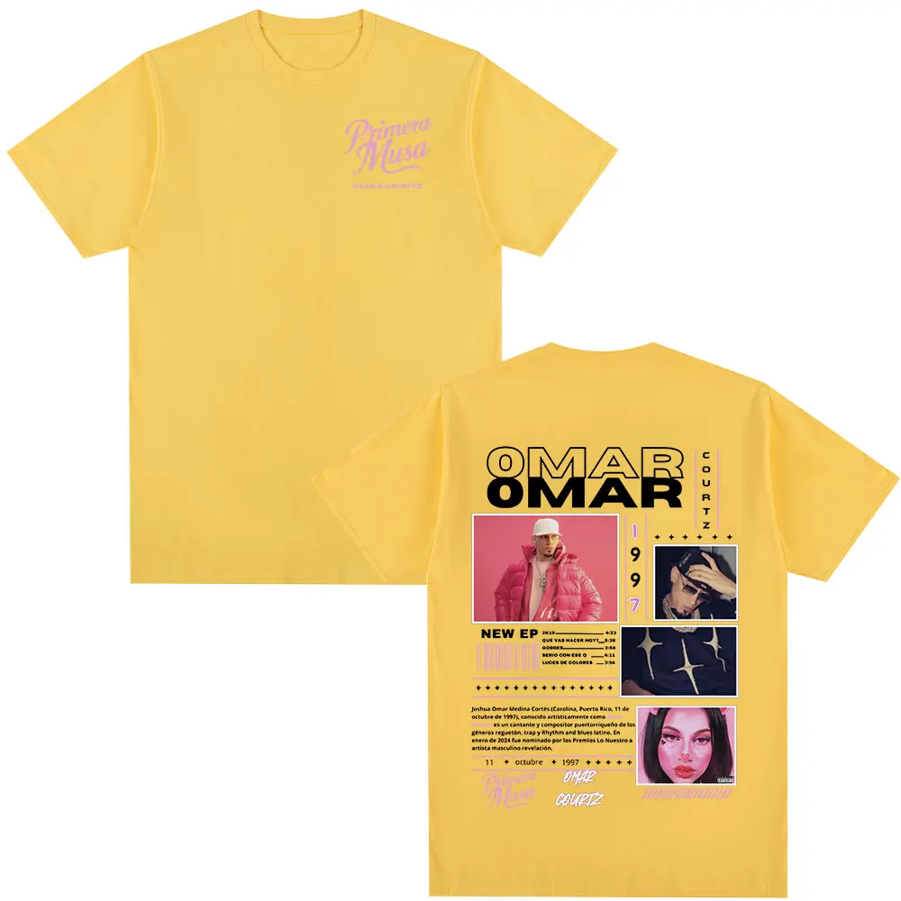 Omar Courtz Primera Musa Album Tour Merch T Shirt Men Women Clothing Hip Hop Fashion T-shirt Casual Cotton Short Sleeve T-shirts image 5