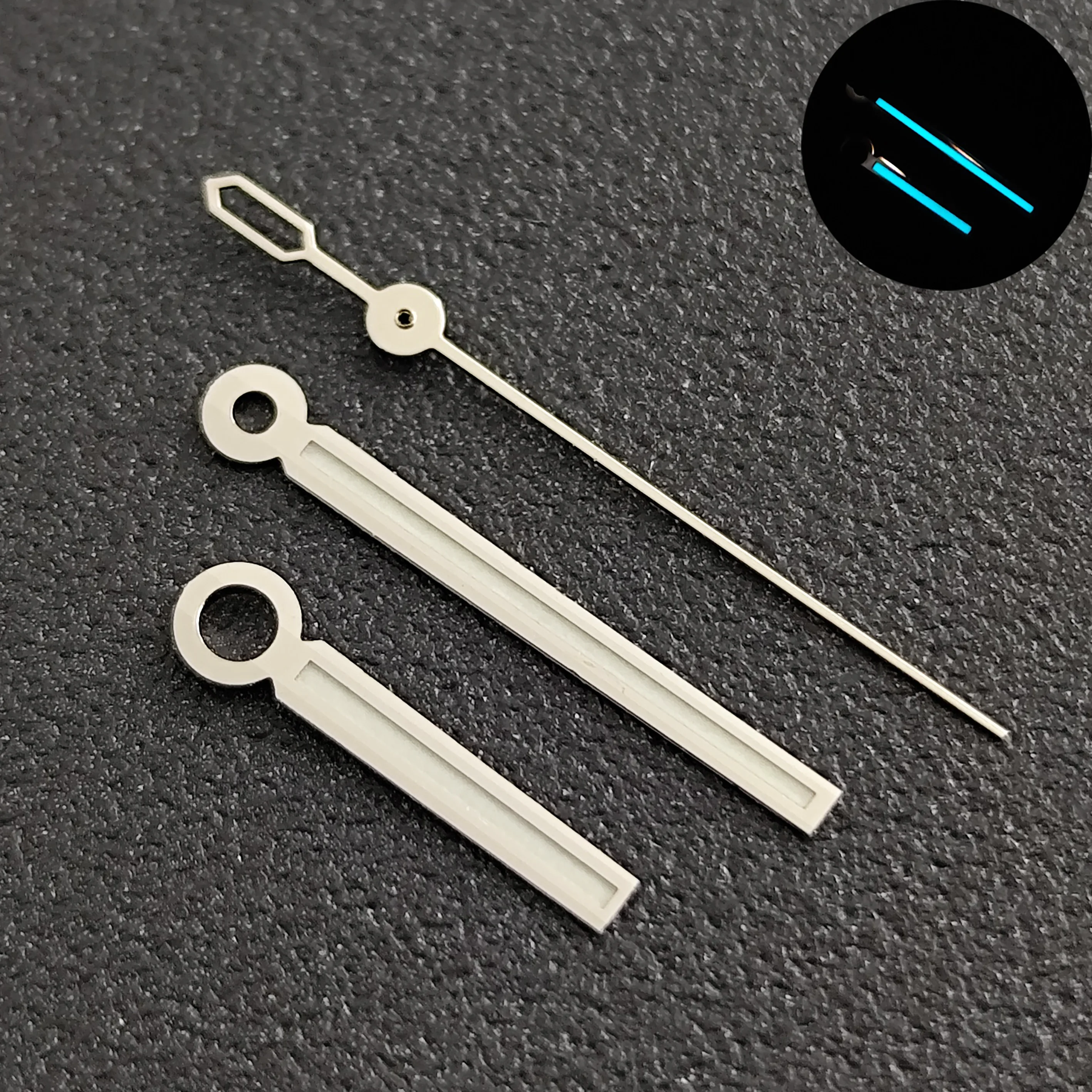 Lancette luminose blu verdi compatibili con il movimento NH35NH36, quadrante NH35, orologio lancette blu argento/argento, parti di ricambio