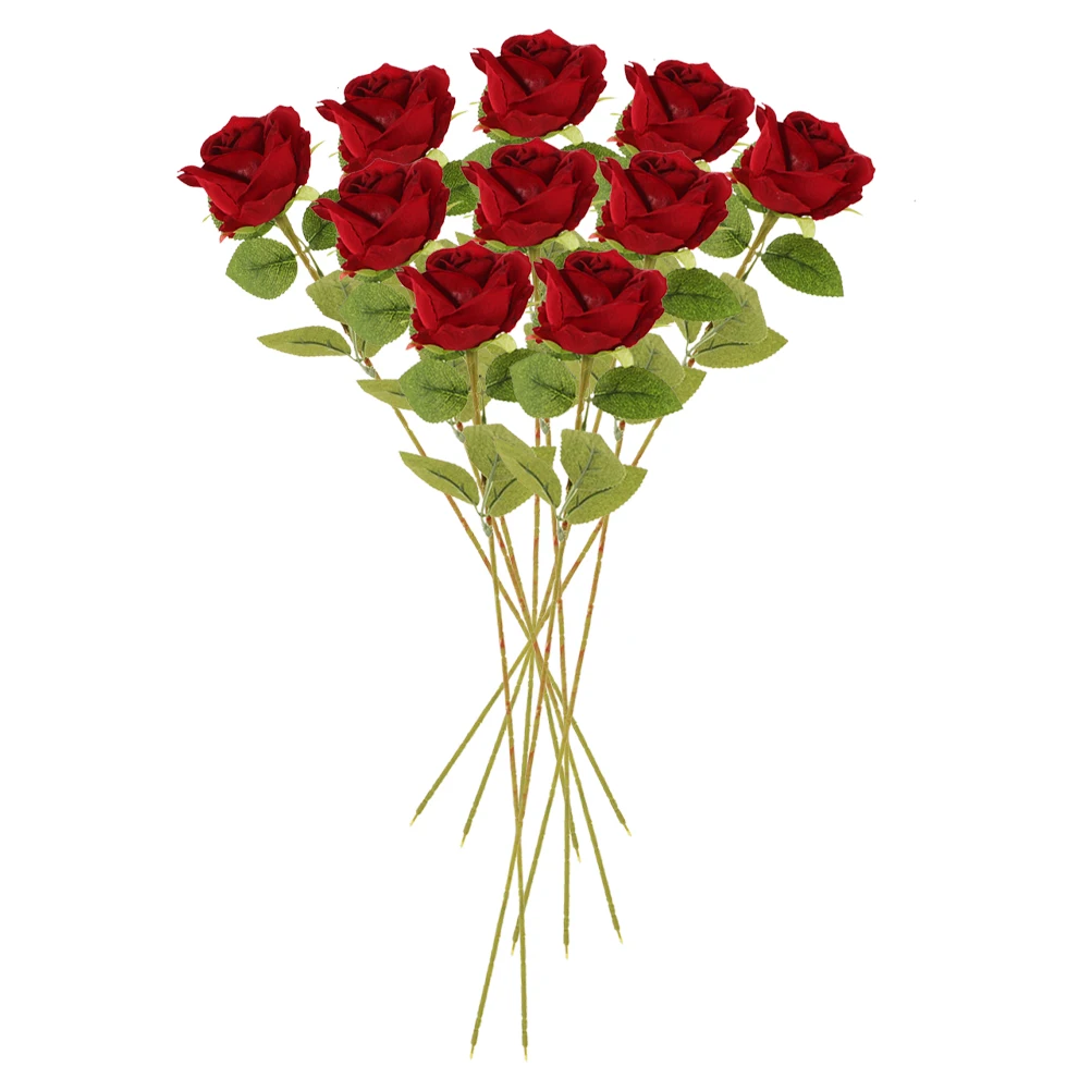 

10 Pcs Artificial Rose Flowers Centerpieces for Tables Plant Decorative Pvc Roses