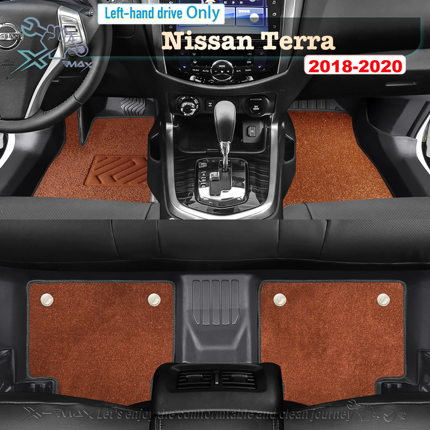 Left-hand Drive Car Floor Mat For Nissan Terra 2018-2020 Full Surround Foot Mat Automotive Floor Mat Floor Liner Water-proof