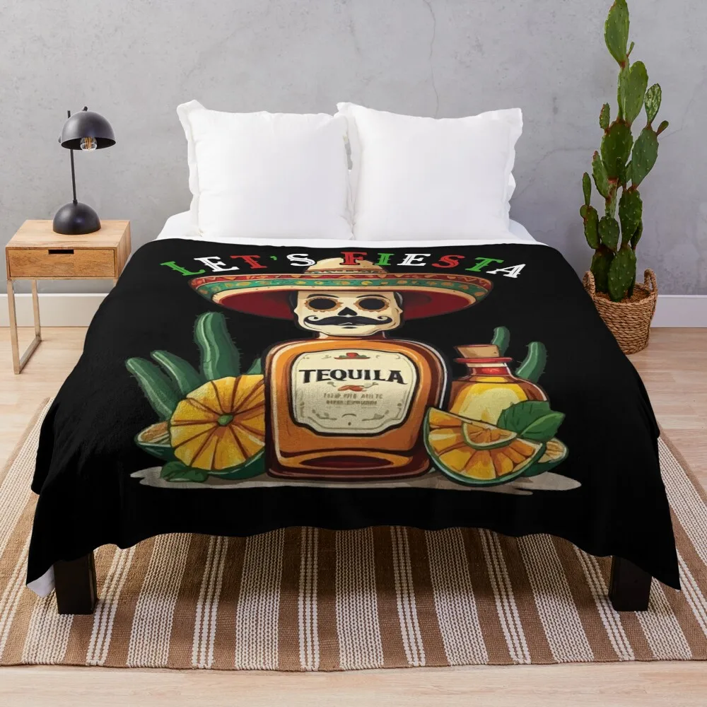 Funny Fiesta Saying Tequila Mexican Throw Blanket Single Hair Bed covers Blankets