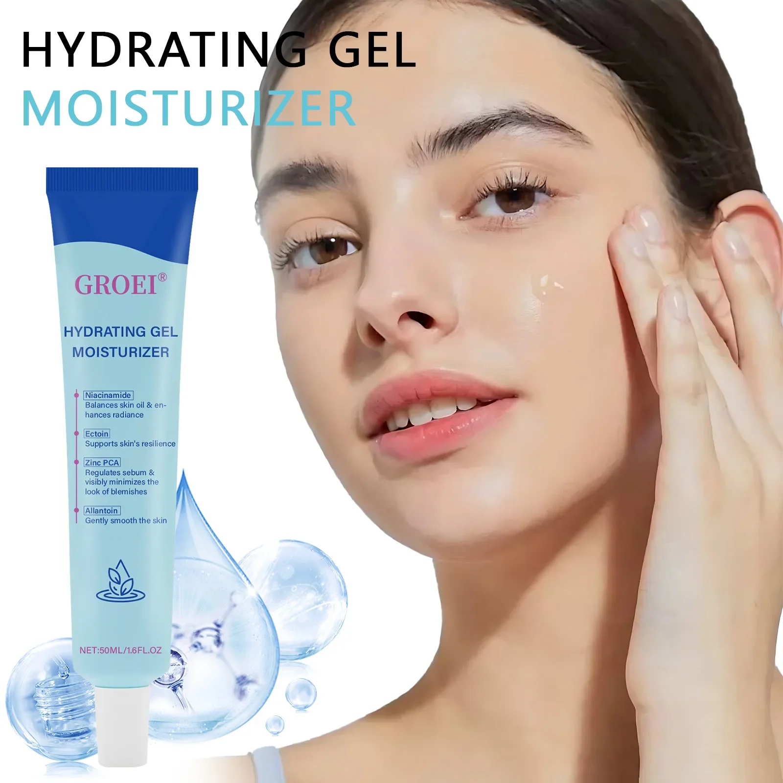 Oil-Free Niacinamide Hydrating Gel 50ml – Soothes & Moisturizes Oily & Combination Skin, Controls Shine & Restores Balance
