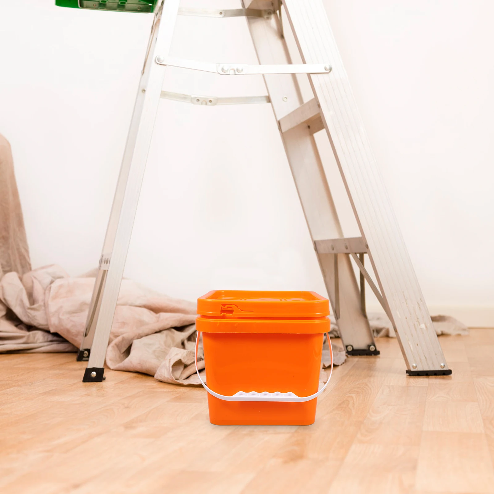 

5L Paint Bucket with Lid Durable Plastic Tub Smooth Touch Longtime Use Household Industrial Barrel Storage