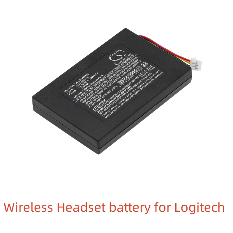 Li-Polymer Wireless Headset battery for Logitech,3.7V,1200mAh,G933,G533,G935,533-000132