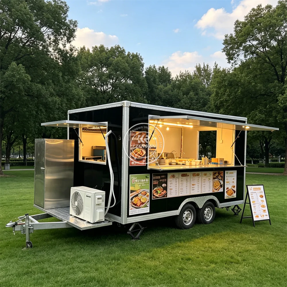 

Multifunctional Mobile Kitchen Trailer Concession Cart Hot Dog Coffee Food Truck Street Food Trailer Mobile Catering Truck