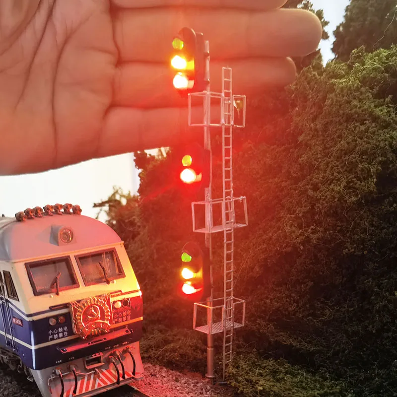 1:87 Ho Scale Train Model Lights Model Traffic Sign Lamp 3V Railway Platform Station Lamppost Railway Layout Diy Material 1pc