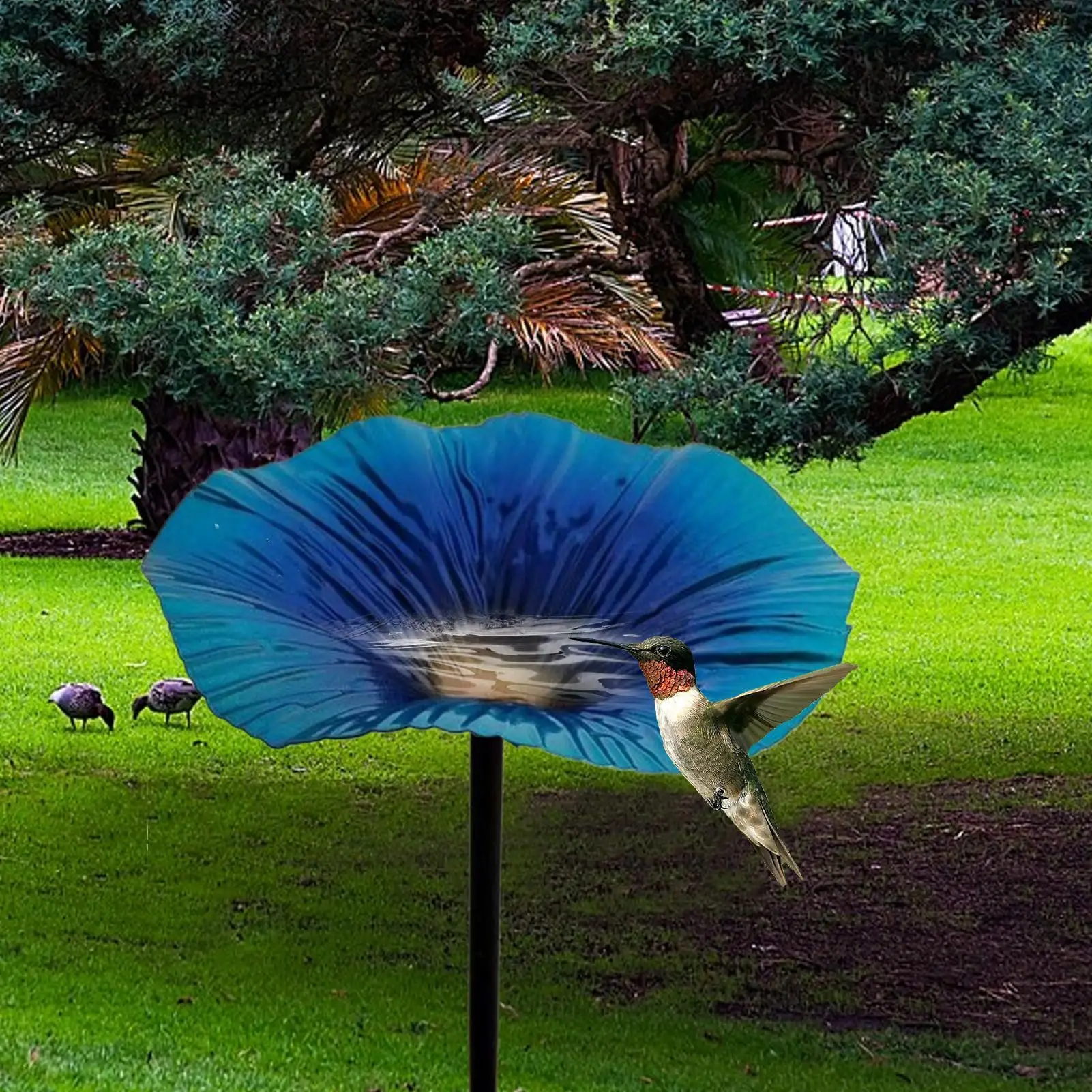 Bird Bath For Outdoors Garden Removeable Stand Bird Bath Bowl With Garden Stake Aesthetic Courtyard Outdoor Yard Adornes Gift