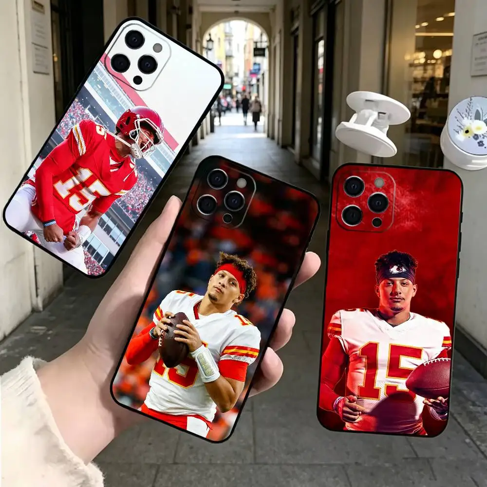 Funda de Silicona Suave para Teléfono con Diseño de Patrick Mahomes de Fútbol Americano para iPhone 17 16 15 14 13 12 11 X XR Plus Pro Max Plus