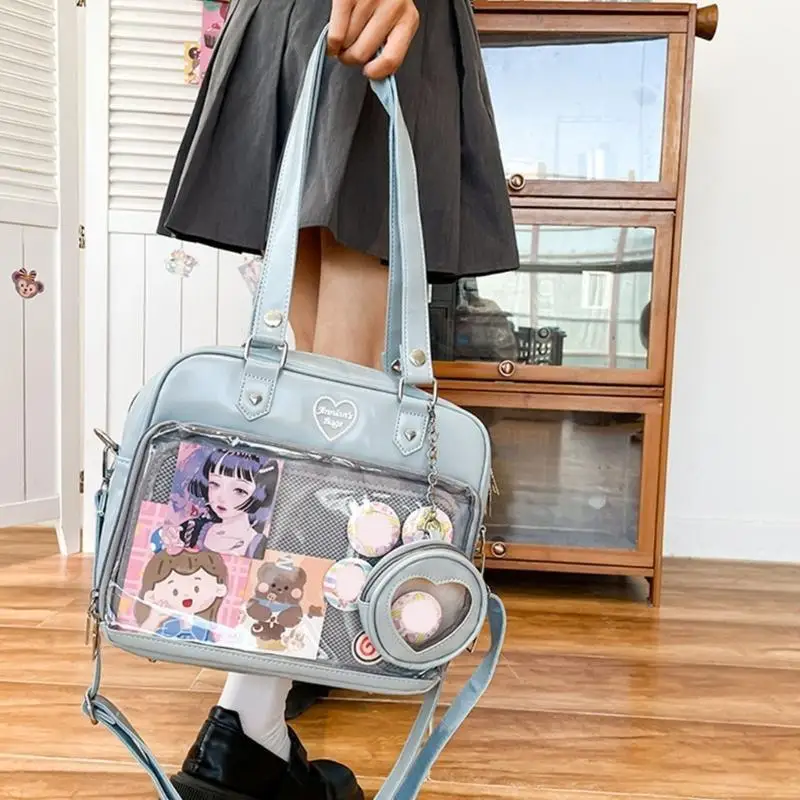 

X90D Ita Bag Сумки на плечо с портмоне для женщин Harajuku Японский прозрачный JK Большая вместительная сумка для девочек через