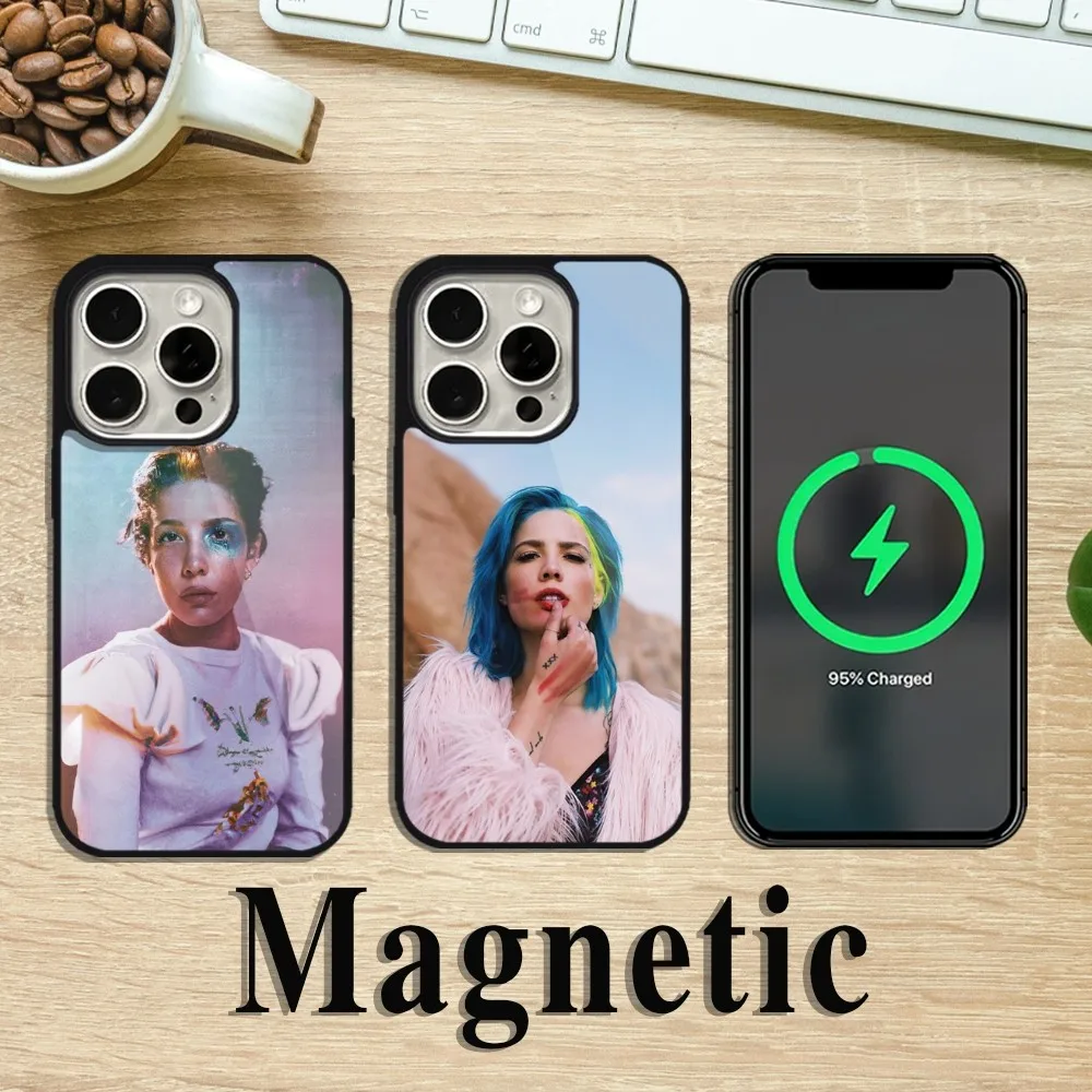 H-Halsey Singer Phone Case For iPhone 11 12 13 14 15 Pro Max Plus Magsafe Magnetic Wireless Charging