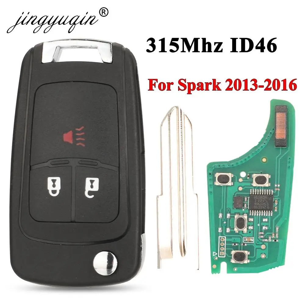 jingyuqin 315 MHz ID46 składany pilot zdalnego sterowania do Chevrolet Spark 2013 2014 2015 2016 wymiana pilota