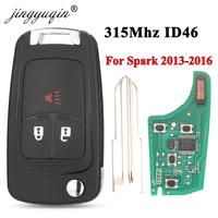 jingyuqin 315MHz ID46 Flip Folding Remote Control Car Key For Chevrolet Spark 2013 2014 2015 2016 Key Fob Replacement