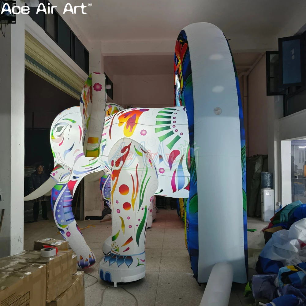 Custom Tribal Elephant Inflatable Arch, Perfect for Full Moon Parties, Music Festivals and Themed Events
