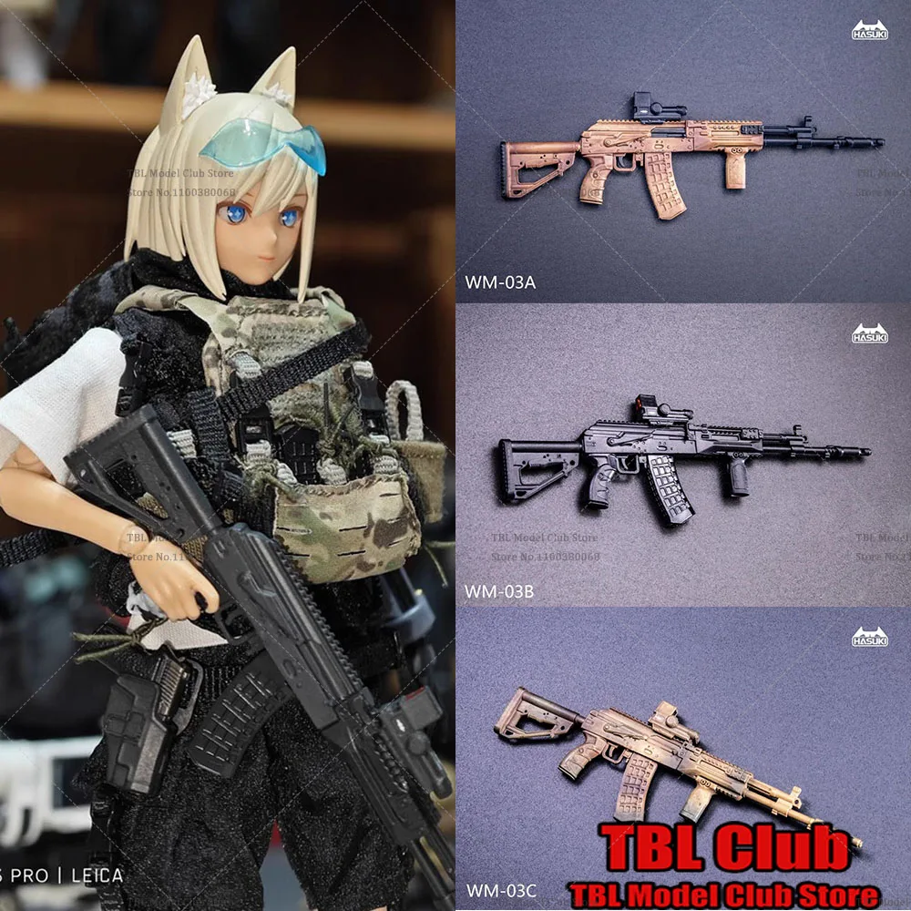 In Stock HASUKI WM-03 AK-12 1/12 Scale Sniper Rifle 8.5cm ABS Weapon Accessory kit Model Fit 6'' Soldier Action Figure Body Doll