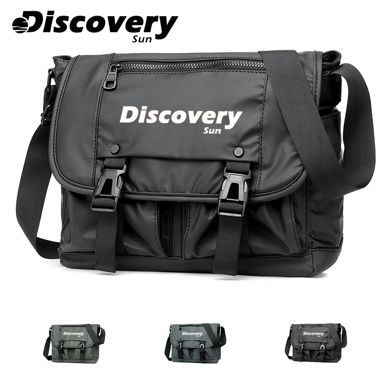 DISCOVERY-markowa Unisex torba na ramię w stylu rekreacyjnym południowokoreańska kilka kieszeni młodzieżowej tornister nylonowa wodoodporna torba