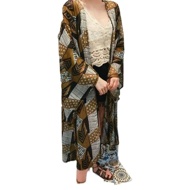 

long cardigans women summer long loose cardigan woman chiffon geometric shirts