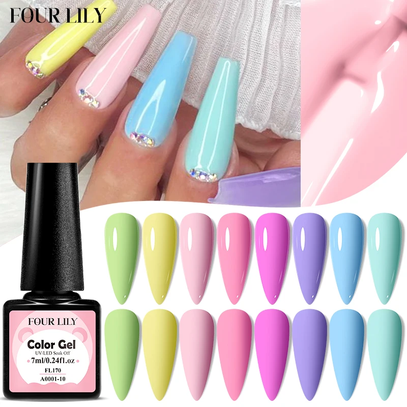 10pcs เจลเล็บชุดโคมไฟเล็บ, ฐาน Top Coat Long Lasting Soak Off UV GEL Polish ชุดสําหรับเล็บ DIY Design Vernis