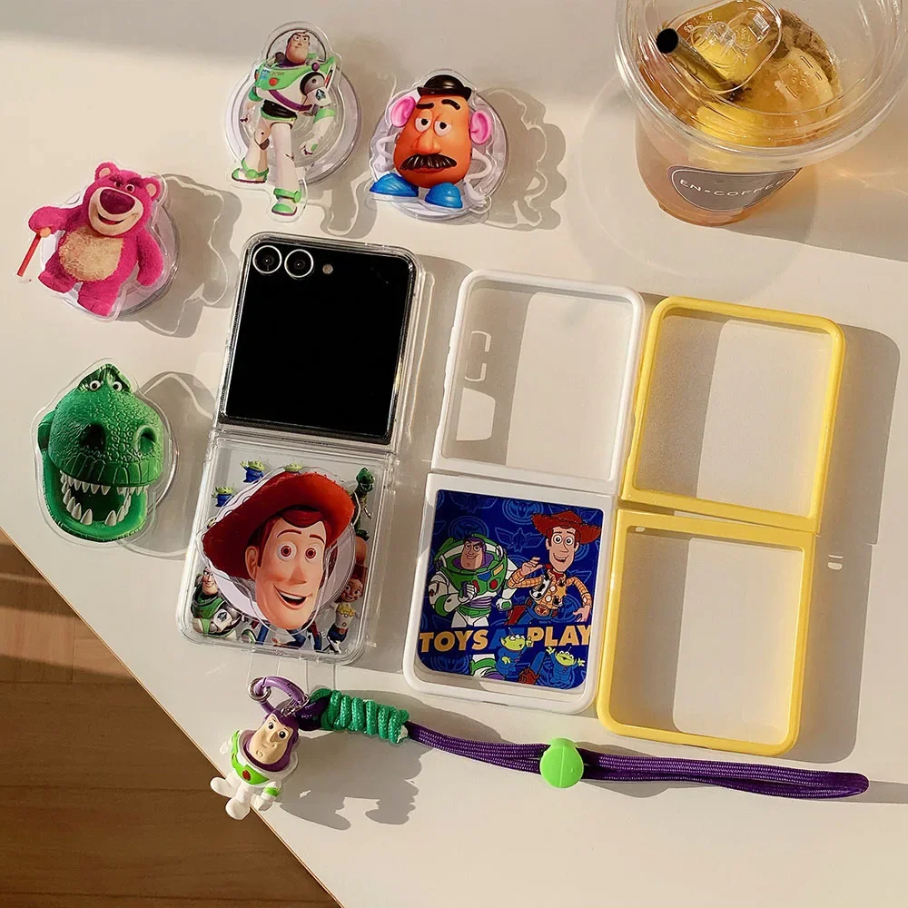 

Cartoon Toy Story Woody for Magsafe Magnetic Bracket Lanyard Phone Case for Samsung Galaxy Z Flip 5 6 5G PC Hard Back Cover Gift