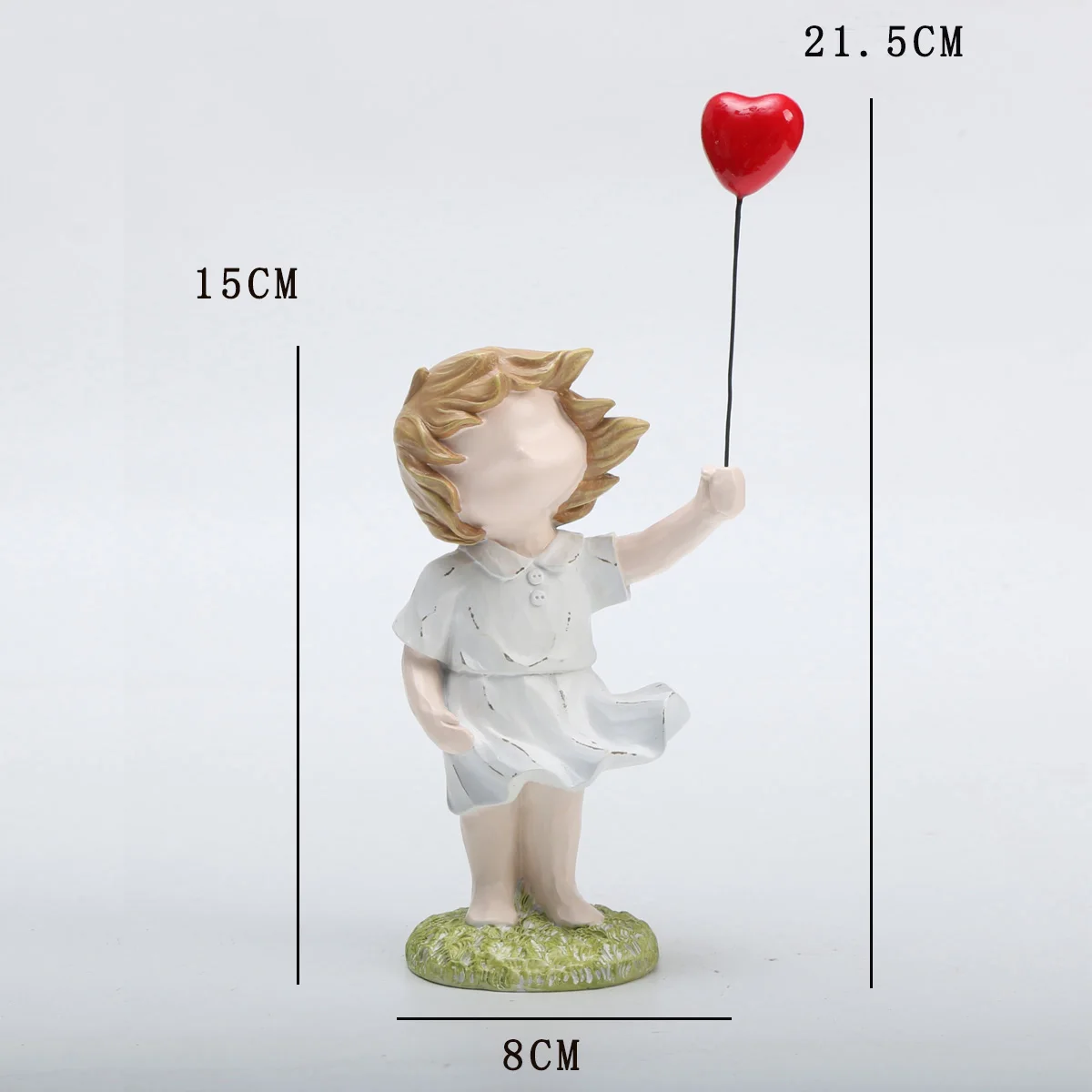 Banksy-Herz-Ballon und fliegendes Mädchen, inspiriertes Kunstwerk, moderne Skulptur, Heimdekoration, Statuendekoration – Detail 7