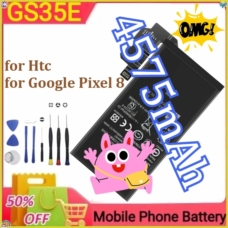 

GS35E 5050mAh GUKD8 5050mAh for Htc for Google Pixel 8 GUKD8 for Google Pixel 8 Pro Mobile Phone Batteries 4575mAh+Tools
