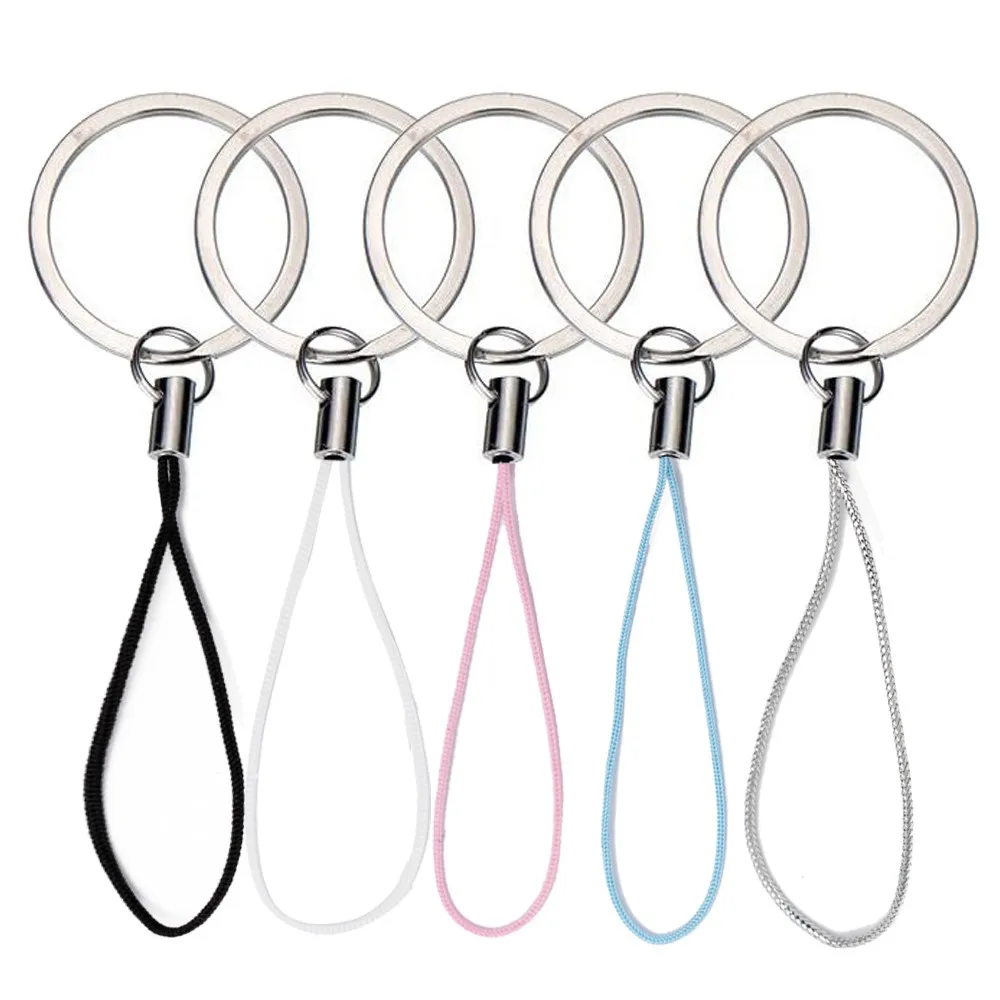 10pcs Detachable Nylon Lanyard with Metal Keyring Keychain Cell Phone Strap String for DIY ID Card Mp3 Player Keys Cellphone