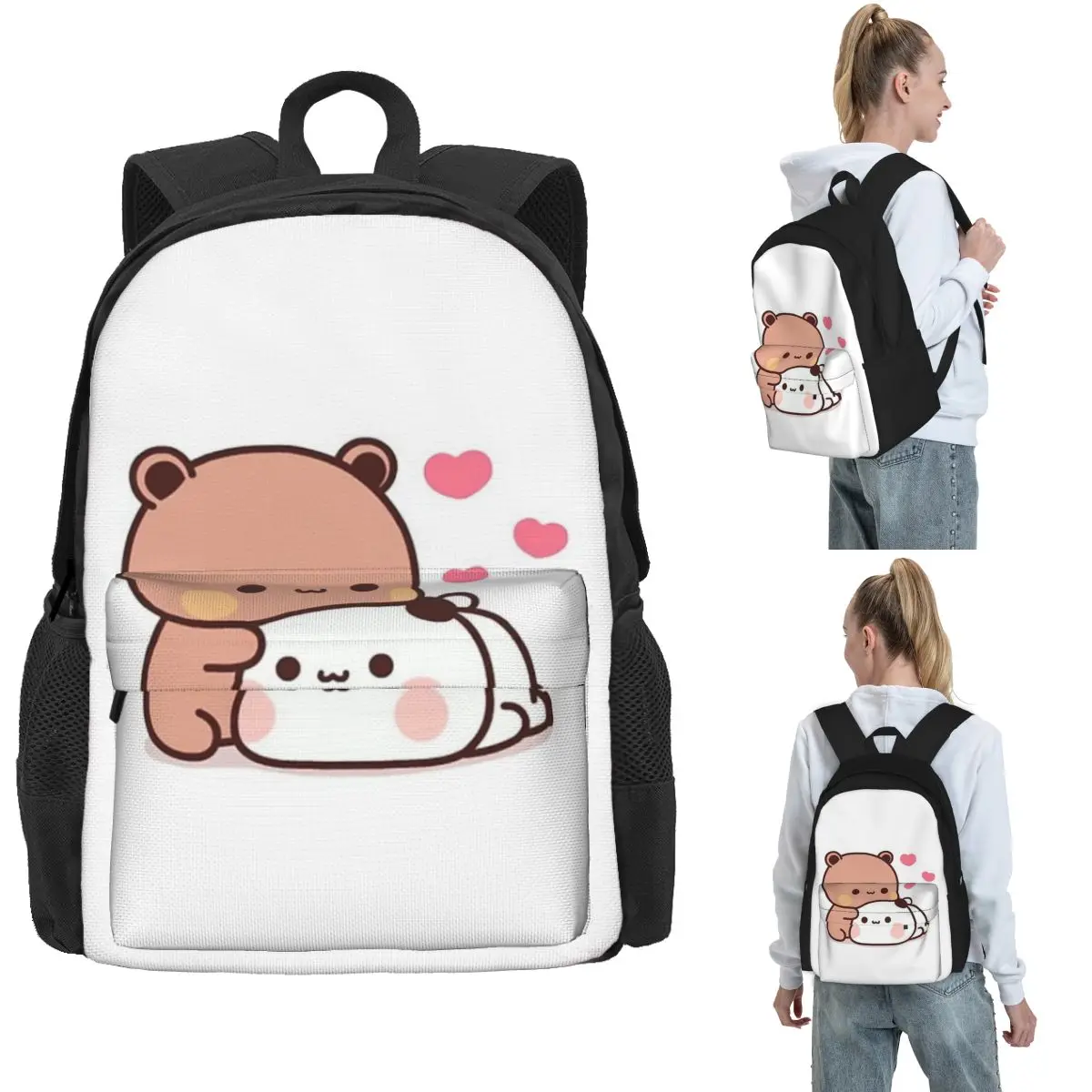 Panda Brownie Bear Mochi Cats Backpack Hot Sale Daypack Large Capacity Kids BookBag School Bag Shoulder Bags for Men Women