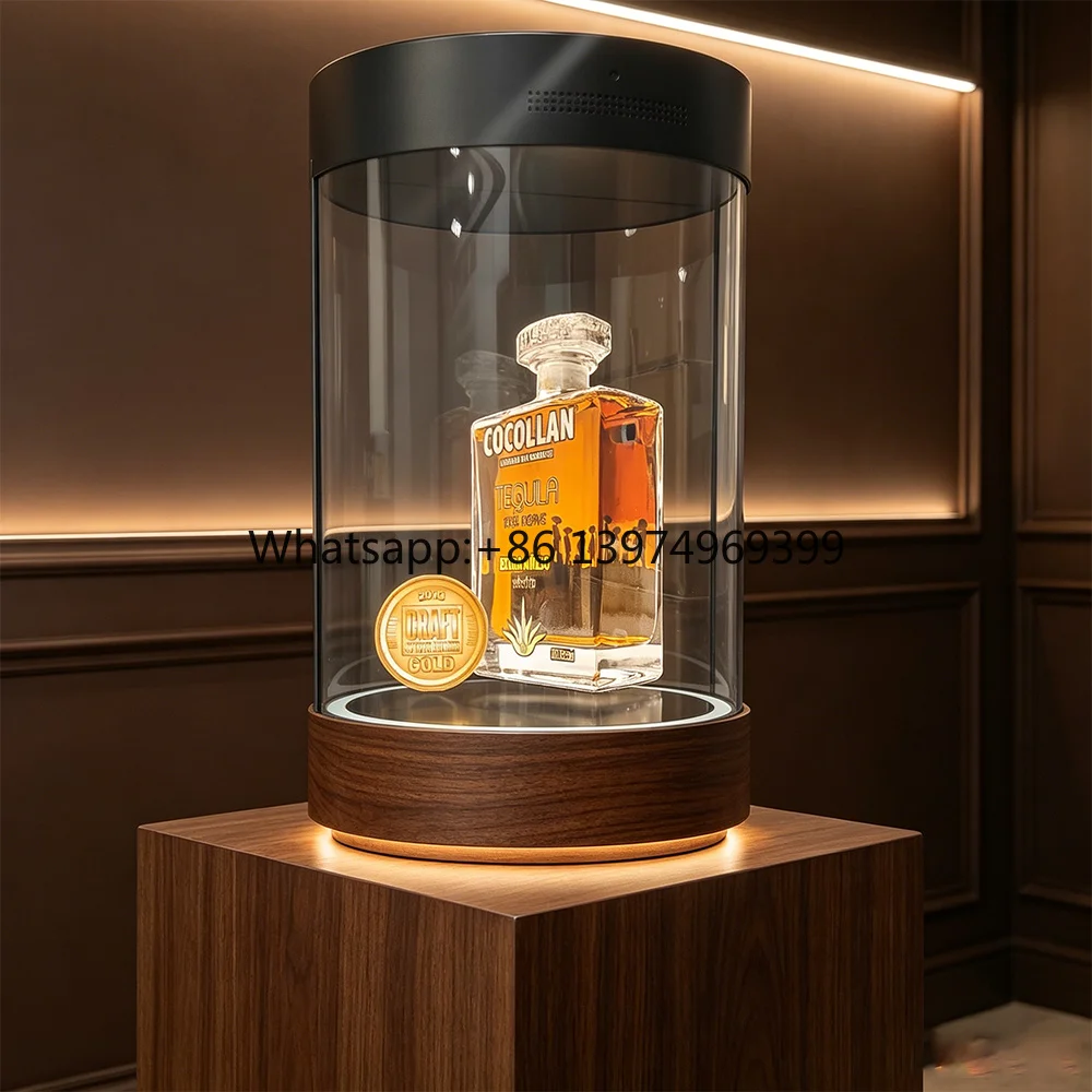 21.5-inch Cylindrical 3D Holographic Display 16:9 HD PET Material Portable Showcase Projection for Retail Stores