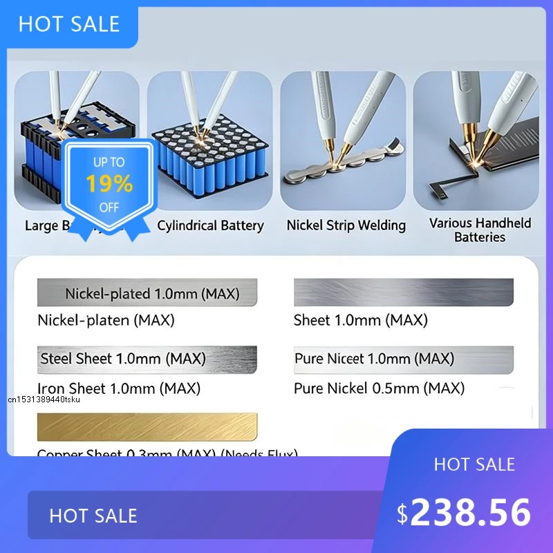 PracticalP60F Portable Supercapacitor Spot Welder Lithium Battery Spot Welding Equipment for 18650 Cell Pack Welding 21