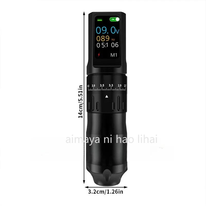 Cross-border H Color Screen Battery Tattoo Machine, Wireless Power Supply, Adjustable Stroke, Charging Tattoo Pen, Tattoo Equipm