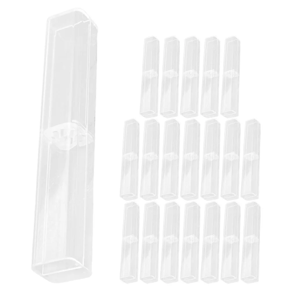 

20 Pcs PVC Pen Box Clear Container Transparent Writing Cases Pen Storage Display Gift Empty Boxes For Pens Ballpoint Holder
