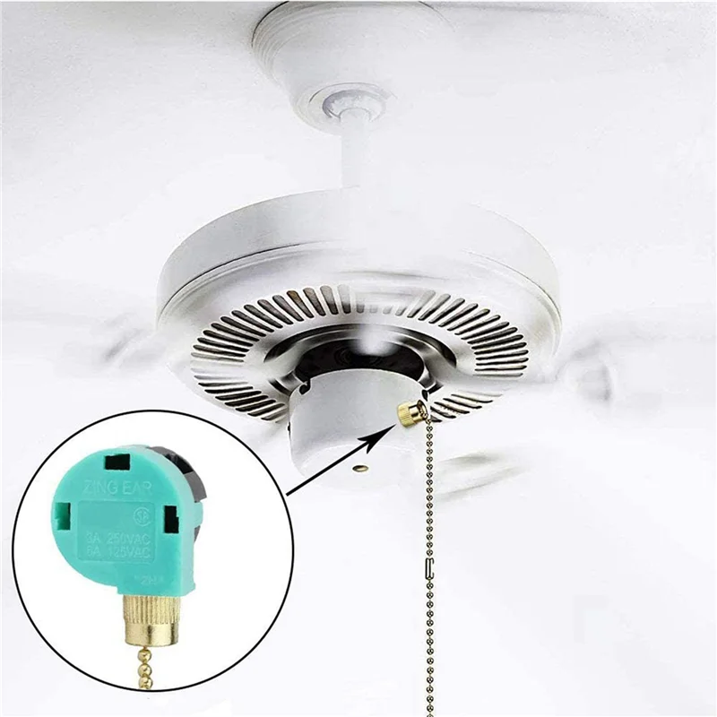 

Flash Trend 6Pcs ZE-268S6 Ceiling Fan Switch 3 Speed 4 Wire For Ceiling Fans And Wall Lights Pull Chain Switch Replacement Bronz