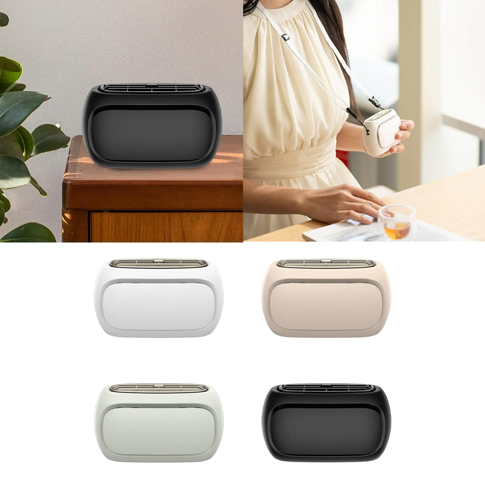 

Hanging Neck Fan Handsfree Lightweight Adjustable 4 Speeds Portable Fan Tabletop Fan for Outdoors Farm Dorm Traveling Cycling