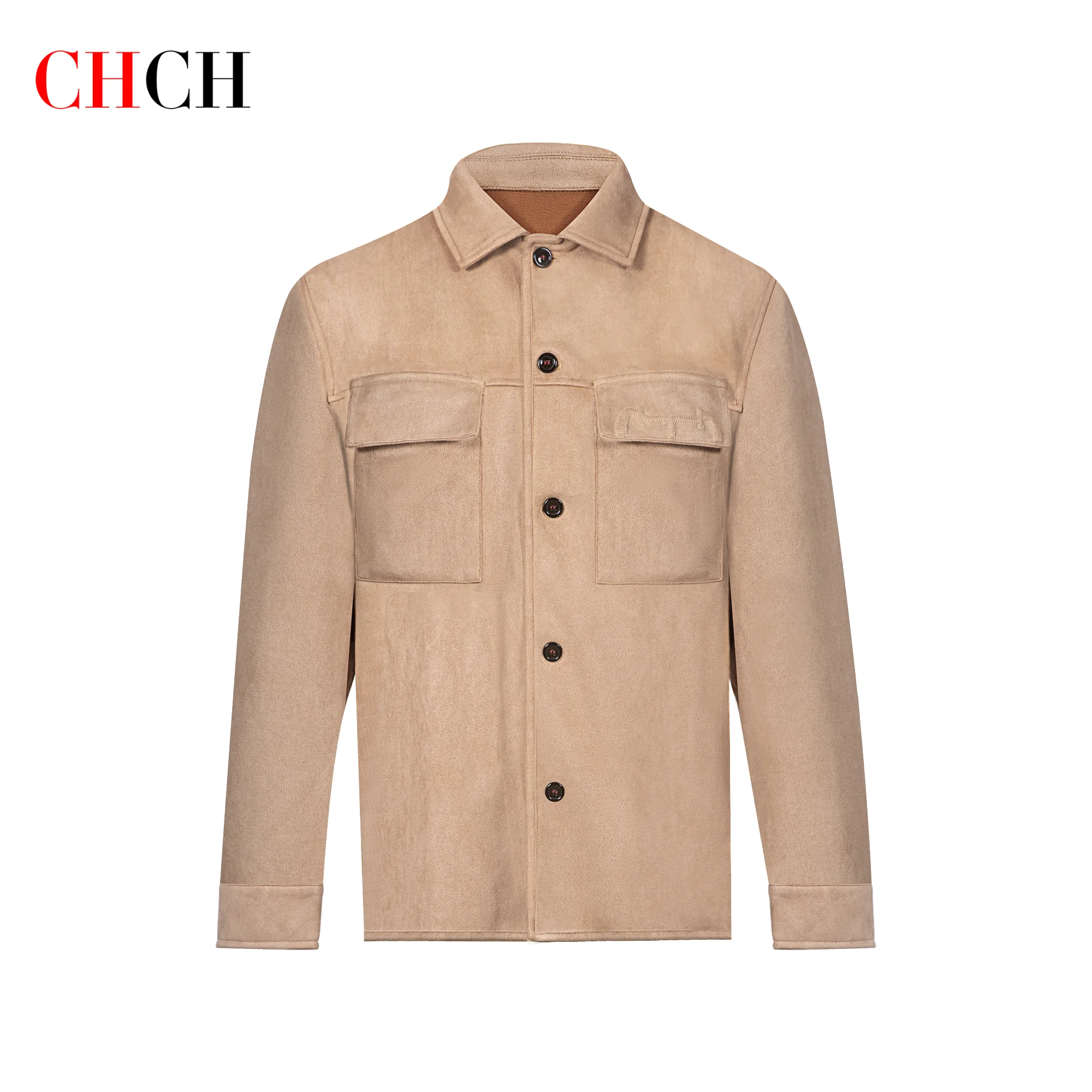 

CHCH Men's Autumn New Collection Khaki Suede Top Men's Casual Jacket