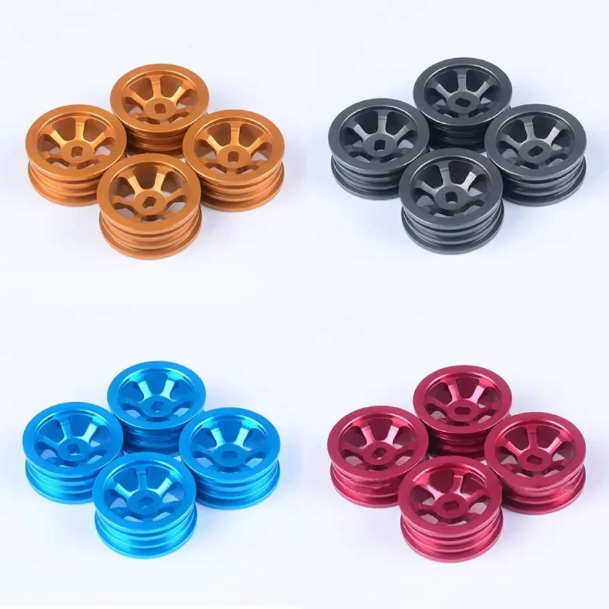 

4PCS 1/28 RC Model Toy Rubber Tire Tyre Upgrade Accessories Fit for WLtoys k989 k969 RC Car Parts Aluminum Wheel Hubs Tires