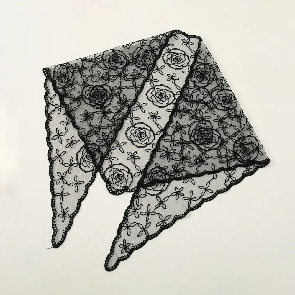 أزياء الجوف خارج الدانتيل وشاح الشعر رقيقة خمر مثلث العصابات الشعر التطريز أغطية الرأس الأنيقة للنساء الفتيات