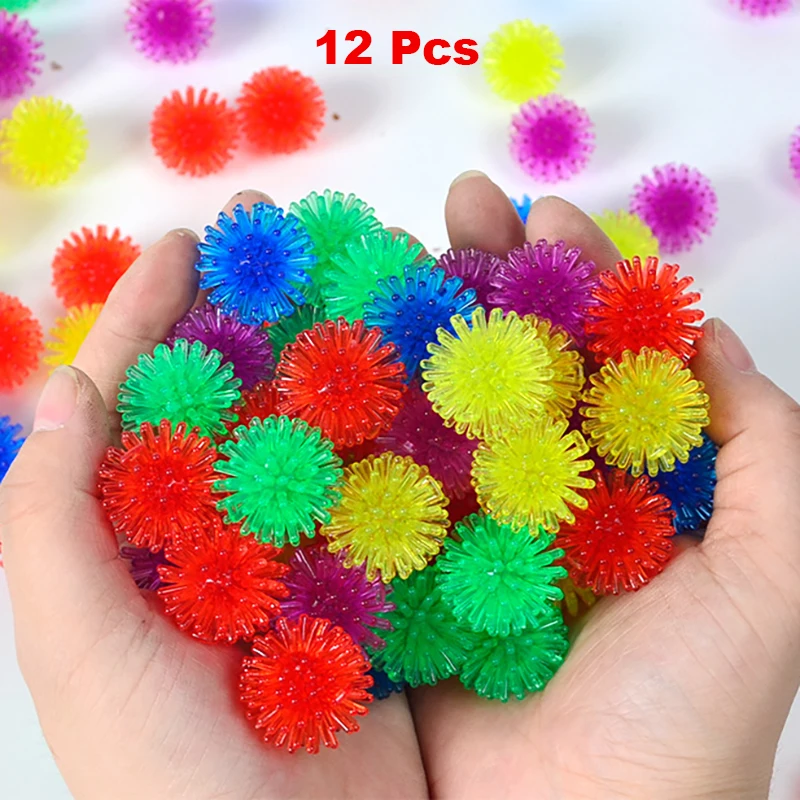 12 Pcs Novelty Funny TPR Hedgehog Ball Mini Massage Ball Stress Relief Gadgets Soft Sensory Anxiety Relief Sports Grip Ball