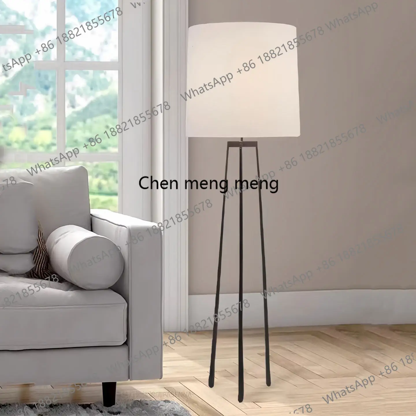 

American retro living room floor lamp designer creative hotel bedside study floor lamp