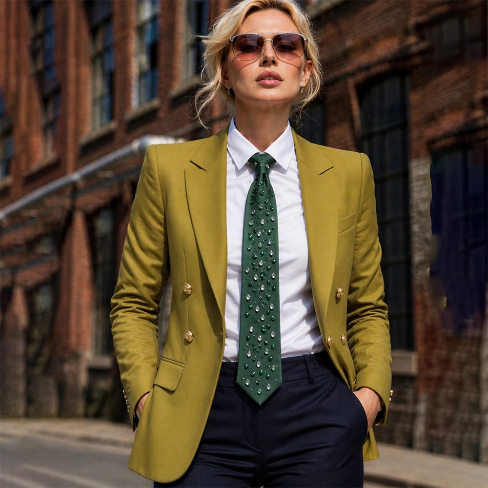 

Office Lady Double Breasted Women's Suits Fashion Notch Lapel Blazer Elegant 2 Piece Jacket Pants Female Clothing Outfits