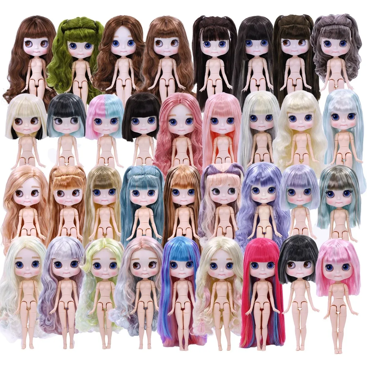 1/6 ICY DBS Blythe Doll White Skin Pursed Lips Airbrushed Makeup Big Eyes Cute Matte Finish Face 19 Joints For Collectible Doll