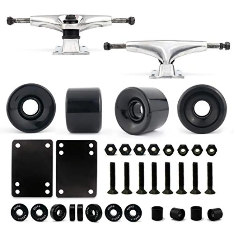 

Skateboard Truck and Wheel 5.0 Skateboard Trucks 127mm Trucks w/Skateboard Cruiser Wheel 60mm Black Skateboard Bearings Skatebo
