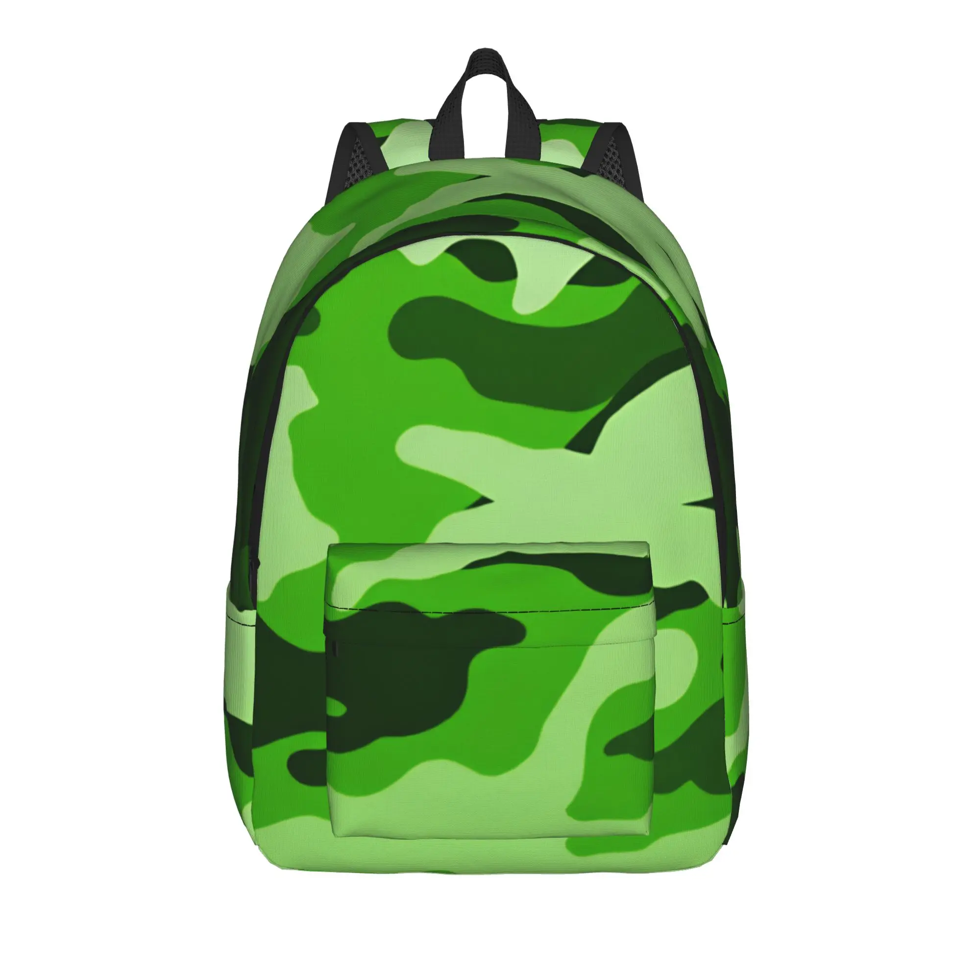 Vivid Green Jungle Camo Backpack  University Backpacks Teen Kawaii School Bags Design Big Rucksack