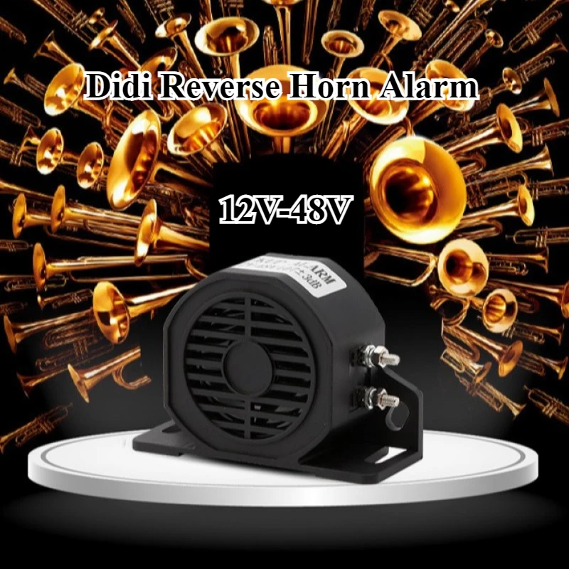 12V-48V 110dB Backup Siren Beeper Buzzer Sound Warning Alarm Car Truck Vehicle Horn for Vehicle Reversing Reminders