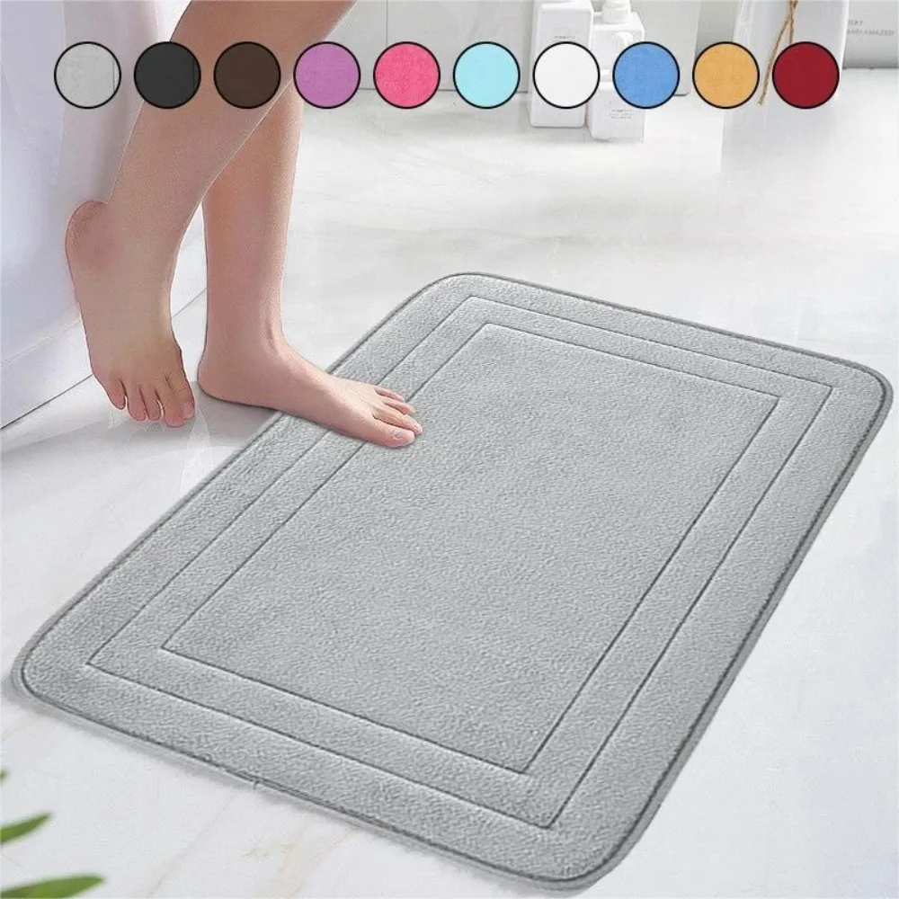 

Thicked Velvet Bathroom Floor Mat Absorbent Carpet Household Toilet Floor Mat Bathroom Non-Slip Mat Doormat Toilet Footpad