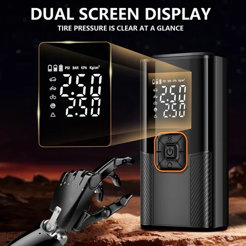 Imagen 1 del producto Bomba de aire inalámbrica de 19 cilindros: inflador portátil de alta presión de 150 PSI con luz LED para neumáticos de coche/SUV |   Inflado rápido de 12 V CC