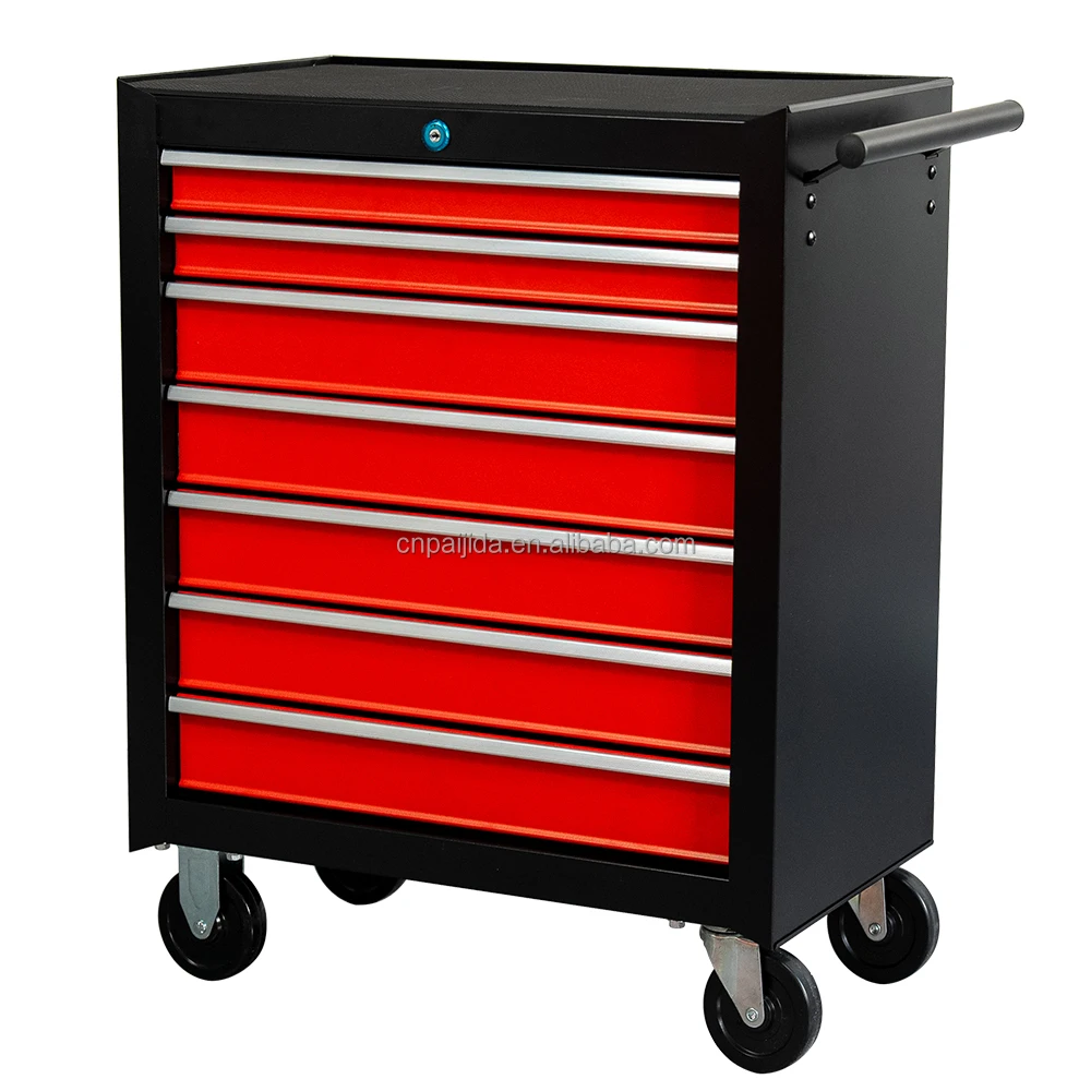 Garage Iron Steel Rolling Lockable Storage Cabinet Customized Drawers OEM Option 300kg Load Capacity Modern Design Keyed