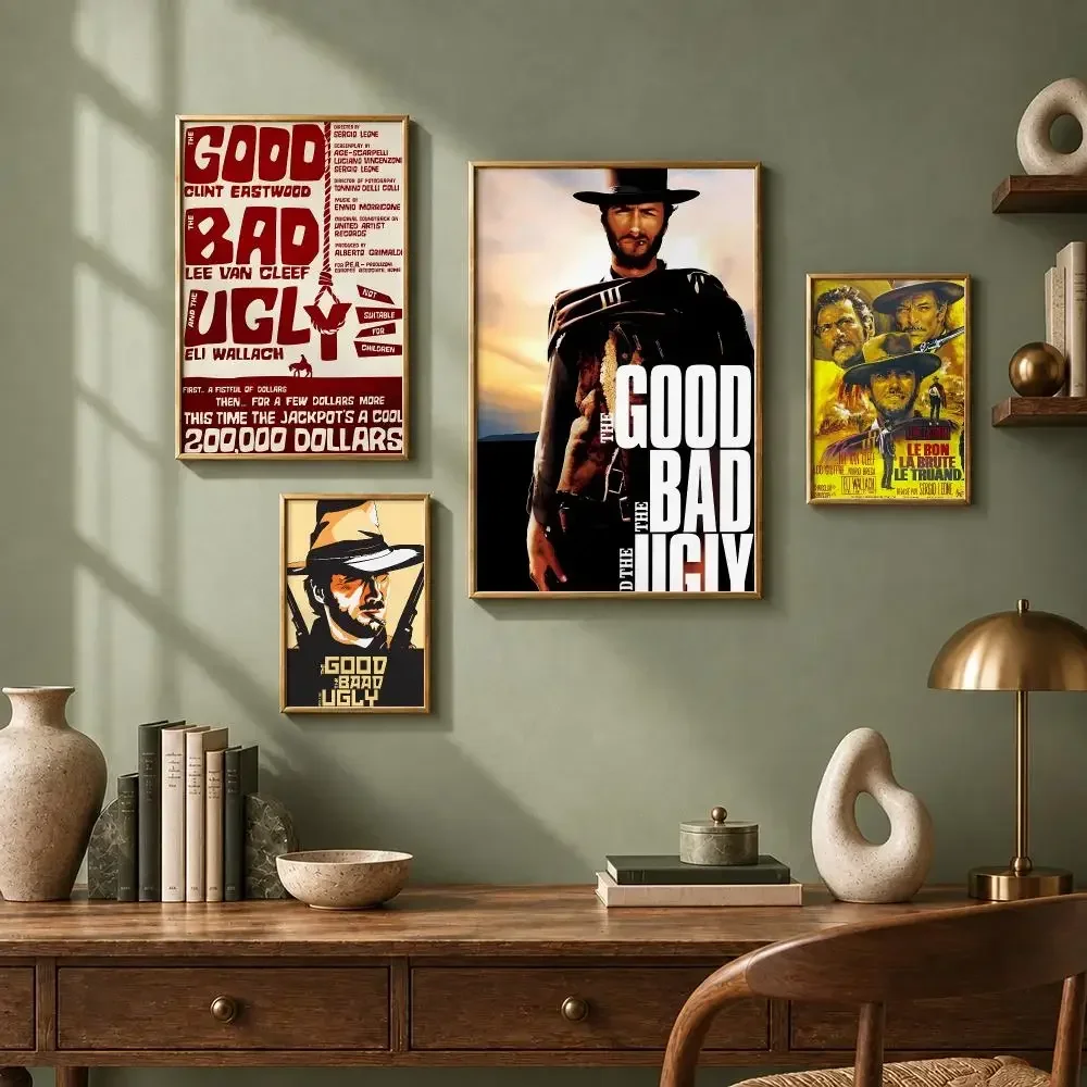 Classic Movie T-The Good, the Bad and the UglyS Poster HD Self-Adhesive No Residue After Removal Ideal for All Kinds