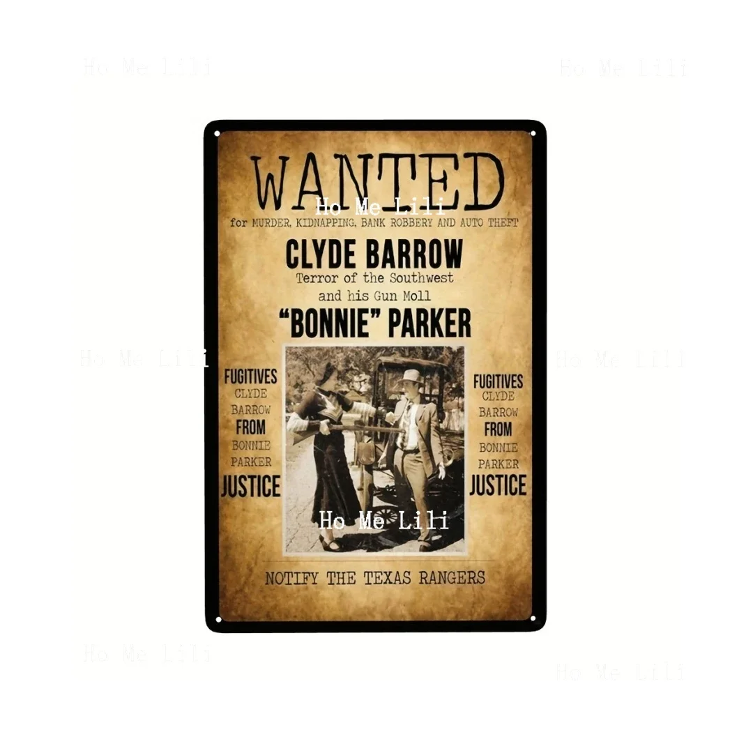 Wanted Bonnie & Clyde Motiv 2 Custom Metal Sign Bar Cafe Restaurant Home Decor