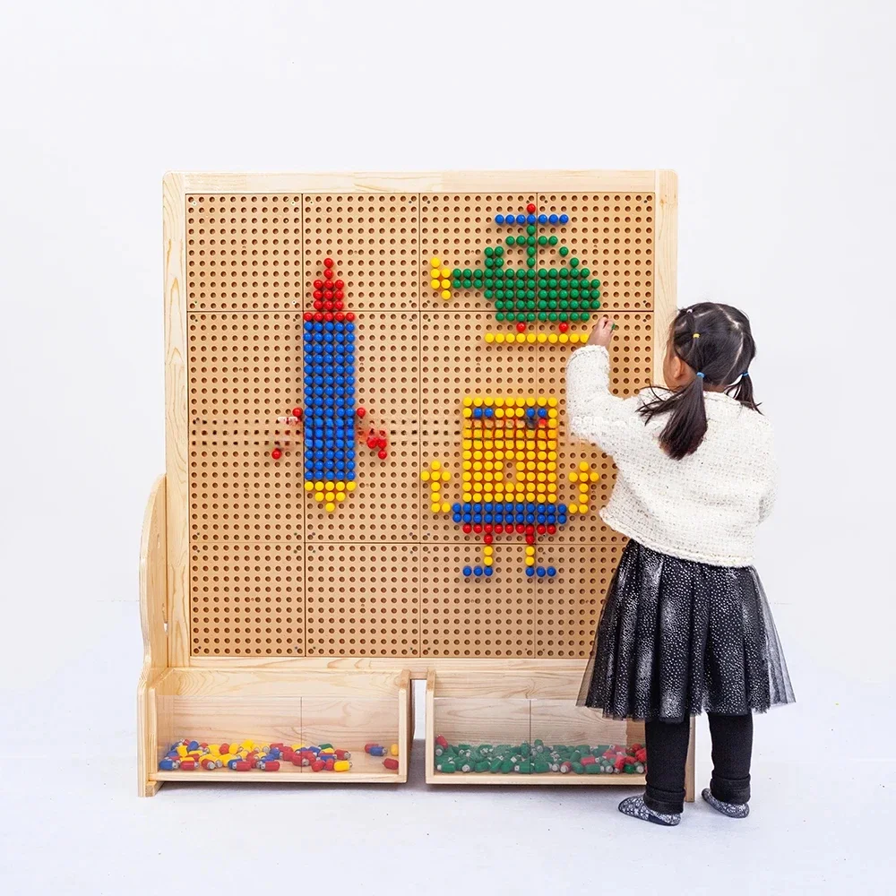 Contemporary Interesting children's toy cabinet with building blocks school furniture